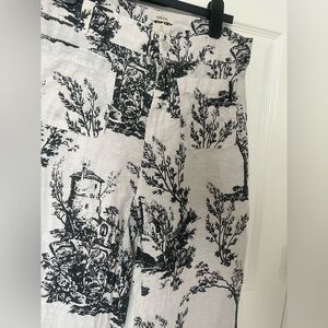 Joie 100% Linen Black & White Toile Print Pants | Size 8